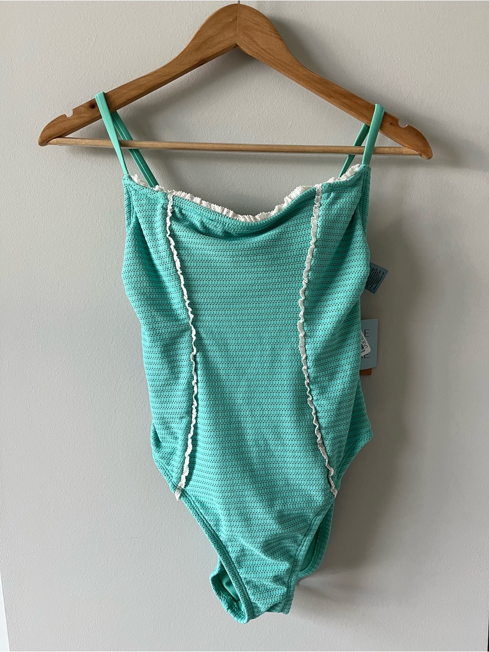 Shade & Shore Women’s Turquoise One-Piece Swimsuit XS XL NWT Ruffle Trim